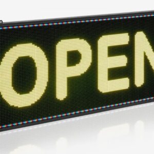 Programovateľný LED displej P10 s plnofarebným flexibilným digitálnym posúvacím panelom, DIY zobrazovacia tabuľa s vlastným textovým vzorom, GIF a ovládaním pomocou aplikácie Bluetooth (670 x 350 x 55 mm)