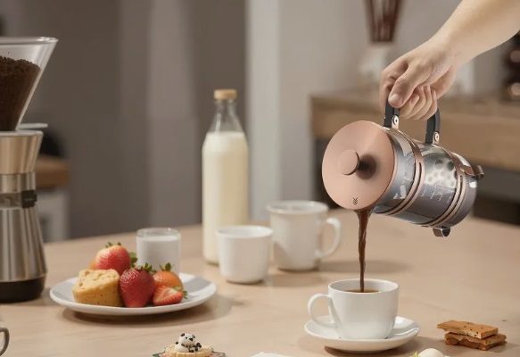 Kávovar French Press, 1 l kávovar vyrobený z borosilikátového skla, čajník s filtrom z nehrdzavejúcej ocele, kávovar na kempovanie, cestovanie, kuchyňu, reštauráciu, kávovar meď (farebný) – Obrázok 2