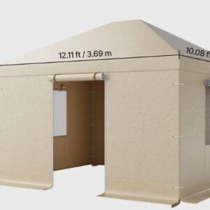 Zimný kryt na altánok 3,09 x 3,69 m, náhradný kryt s bočnými stenami a sieťovanými oknami, PE materiál, ochranné kryty pre uzavretý úložný priestor, altánky nie sú súčasťou balenia