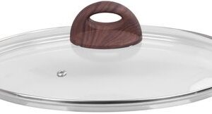 Pokrievka MagicHome Black Marble Line, sklenená, 24 cm