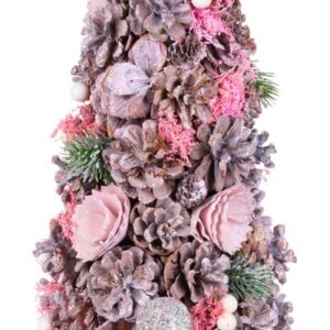 Stromček MagicHome Vianoce, ozdobený, ružový, 40 cm