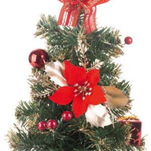 Stromček MagicHome Vianoce, ozdobený, červený, 30 cm