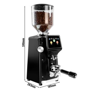 Mlynček na kávu - 1,2 kg - plochý mlecí kotúč Ø 75 mm - automatická detekcia portafiltra - čierny