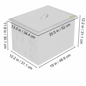 Nádoba na ľad 52 x 34 x 32 cm, nehrdzavejúca oceľ 304, izolovaný, na sviatky, s vedrom na ľad