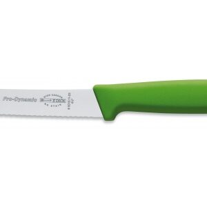 Viacúčelový nôž s vlnitým výbrusom, 11 cm, farba zelené jablko