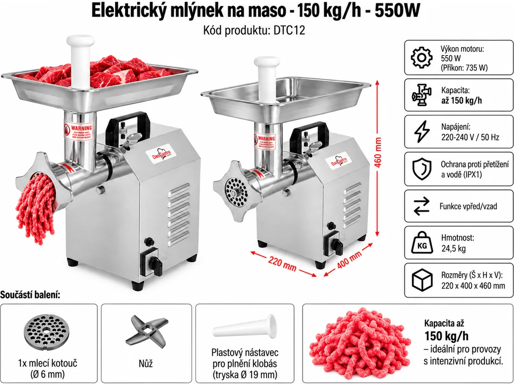 Elektrický mixér na maso 30 l s výklopnou nádobou – Obrázok 17