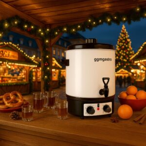 Kanvica na vodu a varené víno/ Varník - 27 litrov - 1,8 kW - biela - s vypúšťacím kohútikom a časovačom