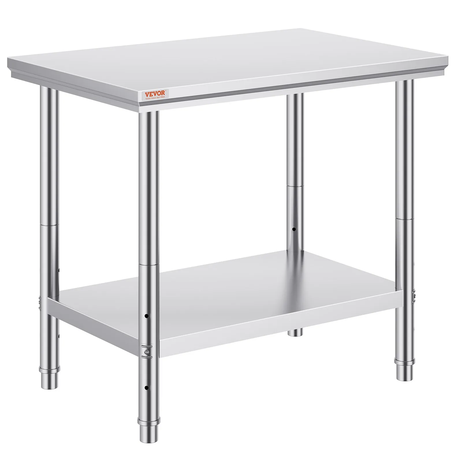 Pracovný stôl z nehrdzavejúcej ocele 900 x 600 x 70 mm na prípravu jedla, šitie, pranie, tvorenie, použitie v garáži atď.