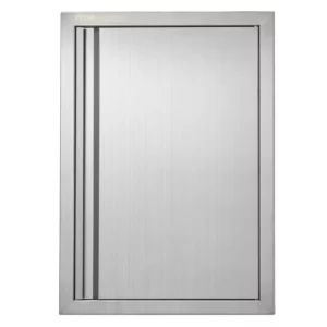 Prístupové dvierka ku grilu 432 x 610 mm, Jednoduché vonkajšie kuchynské dvierka, Zapustené dvierka z nehrdzavejúcej ocele, Zvislé nástenné dvierka s výsuvnou rukoväťou, pre grilovací ostrovček, grilovaciu stanicu, vonkajšiu skrinku