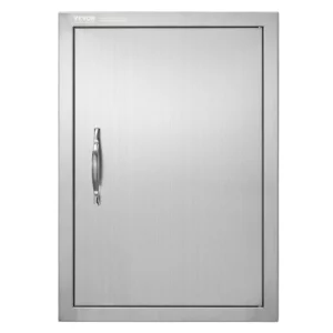 Prístupové dvierka ku grilu 457 x 610 x 45 mm, Jednoduché vonkajšie kuchynské dvierka, Zapustené dvierka z nehrdzavejúcej ocele, Zvislé nástenné dvierka s úchytkou, pre grilovací ostrovček, grilovaciu stanicu, vonkajšiu skrinku