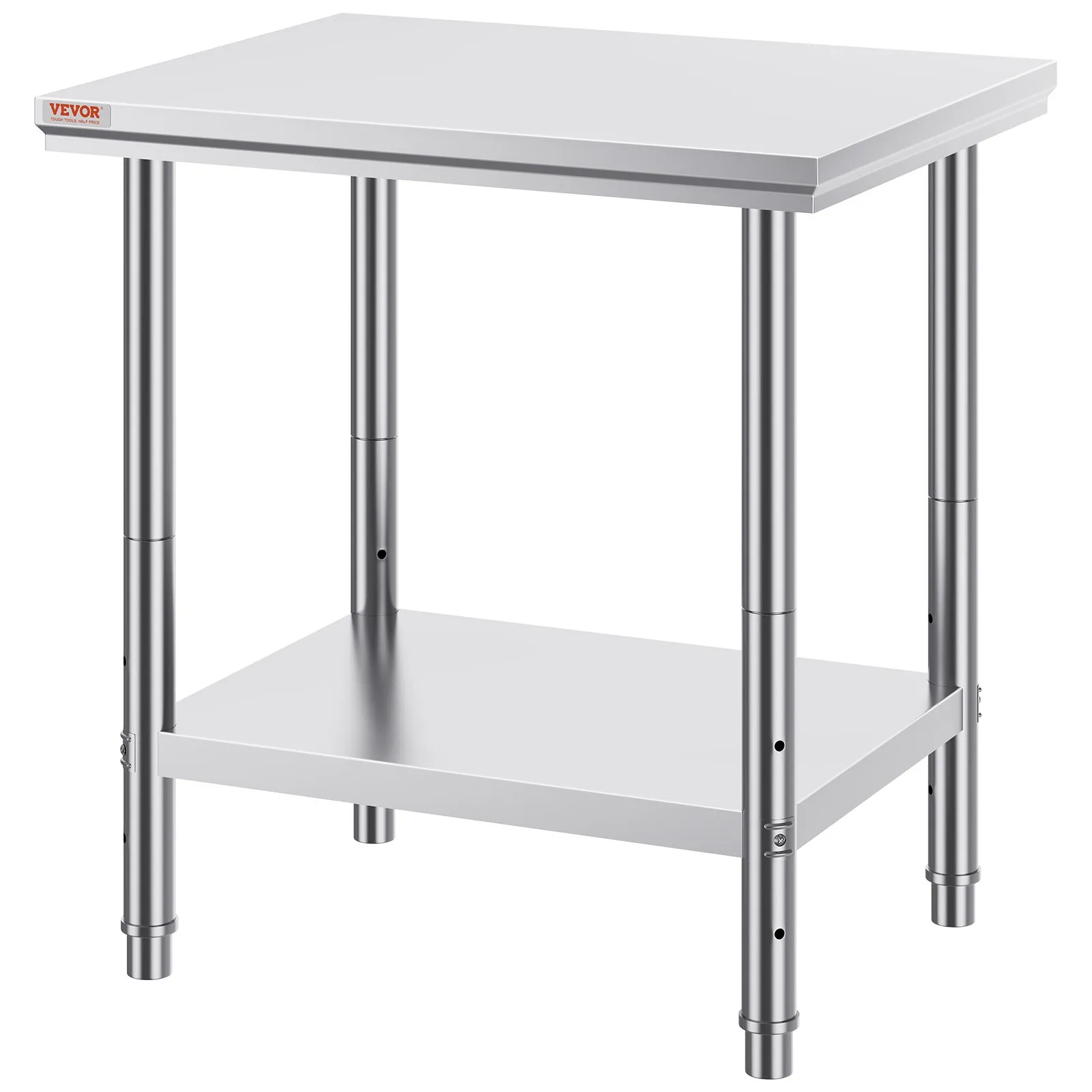 Pracovný stôl z nehrdzavejúcej ocele 900 x 600 x 70 mm na prípravu jedla, šitie, pranie, tvorenie, použitie v garáži atď. – Obrázok 5
