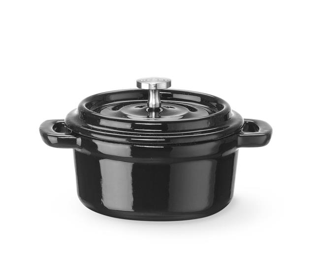 Liatinový smaltovaný kastról, 0,27L Čierna, 130x100x(H)48mm – Obrázok 2