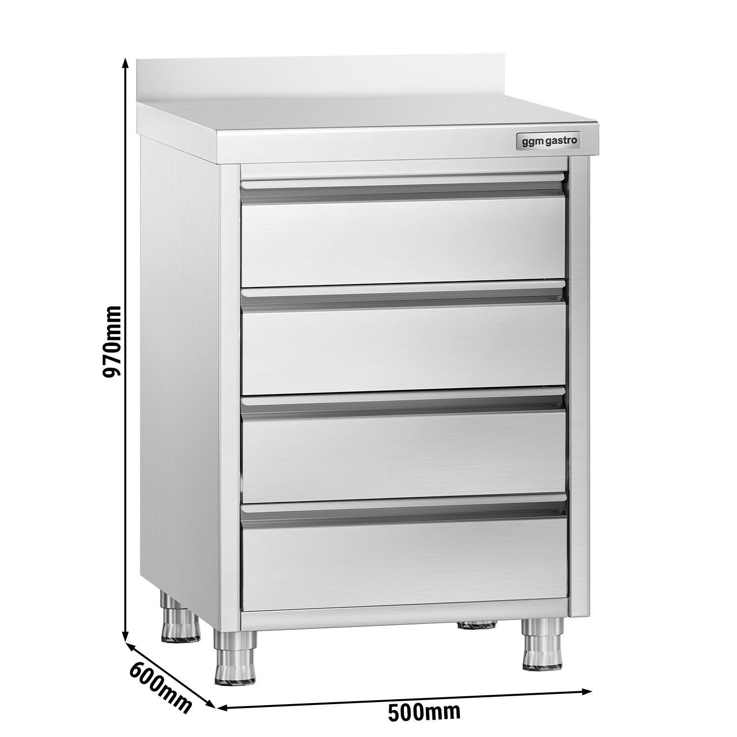 PRÉMIOVÁ zásuvková skrinka so 4 zásuvkami a zvýšeným okrajom - 500x600 mm – Obrázok 5