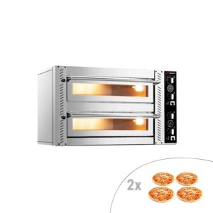 Elektrická pec na pizzu - (plný šamot) - 4+4 x 34 cm - manuálna