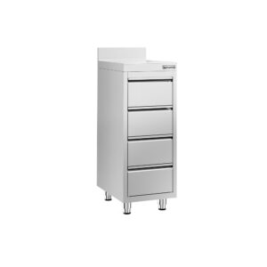 Zásuvková skrinka PREMIUM - so 4 zásuvkami a zvýšeným okrajom - 400x600 mm