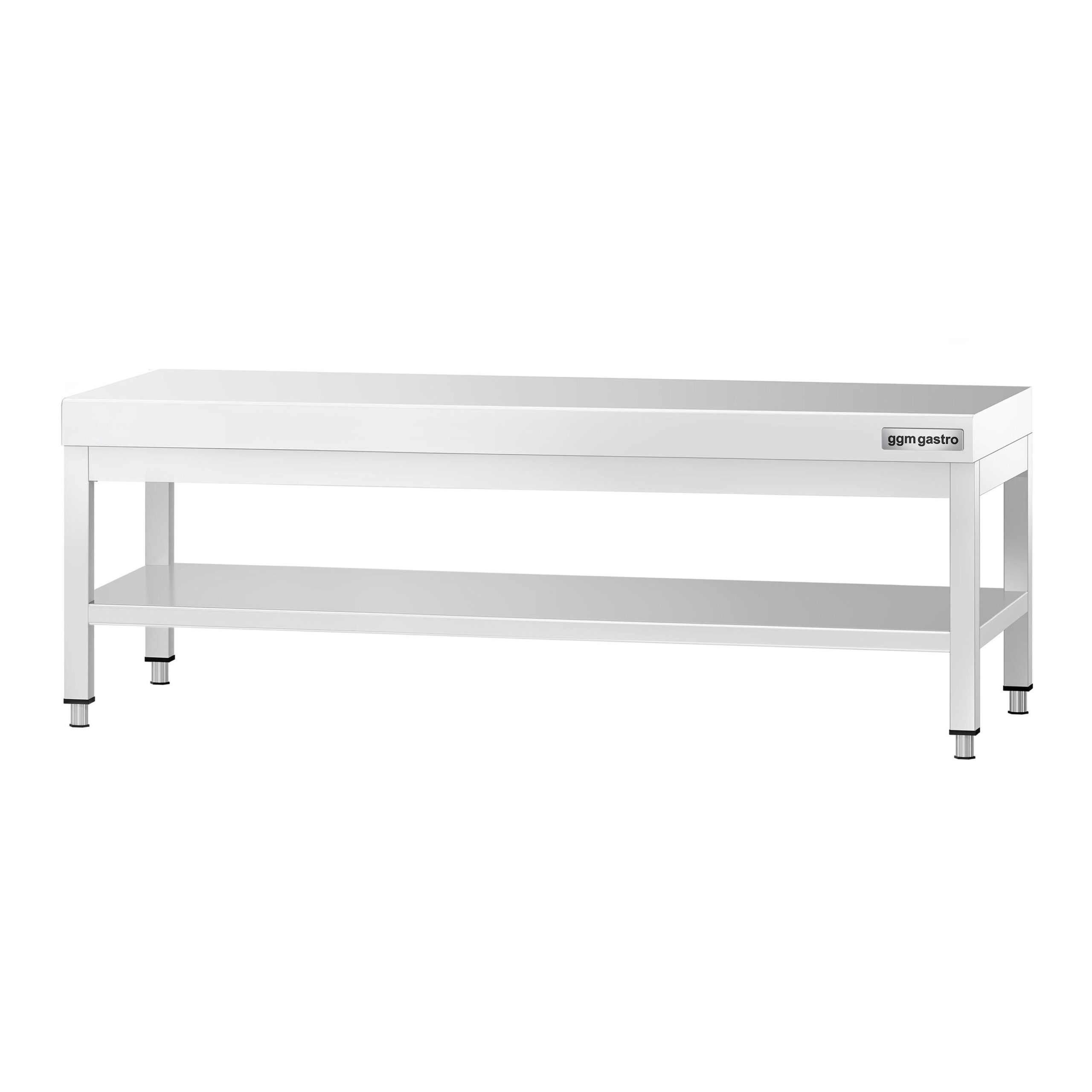 Nerezový podpultový stôl 1600x700mm - so základnou policou – Obrázok 2