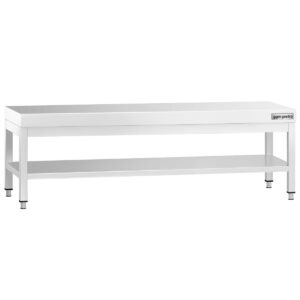 Nerezový podpultový stôl 2000x600 mm - so základnou policou