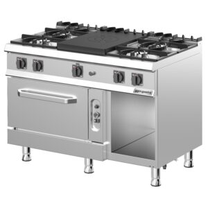 Varná doska a plynový sporák - 39,5 kW - 5 horákov - vr. plynové rúry statické - 6 kW