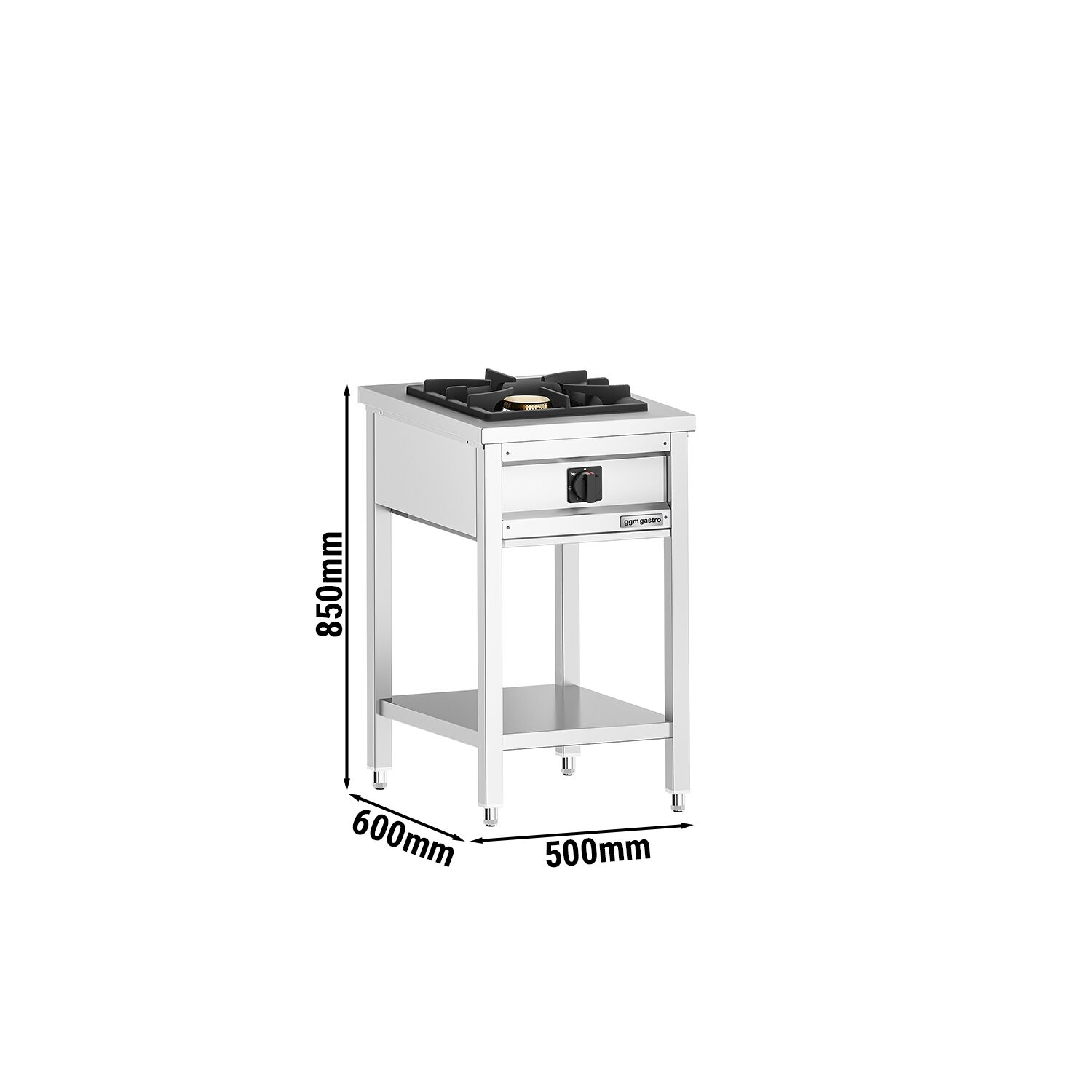 Plynový sporák - 8,5 kW - 1 horák - otvorený s podstavcom a odkvapkávacou zásuvkou – Obrázok 5