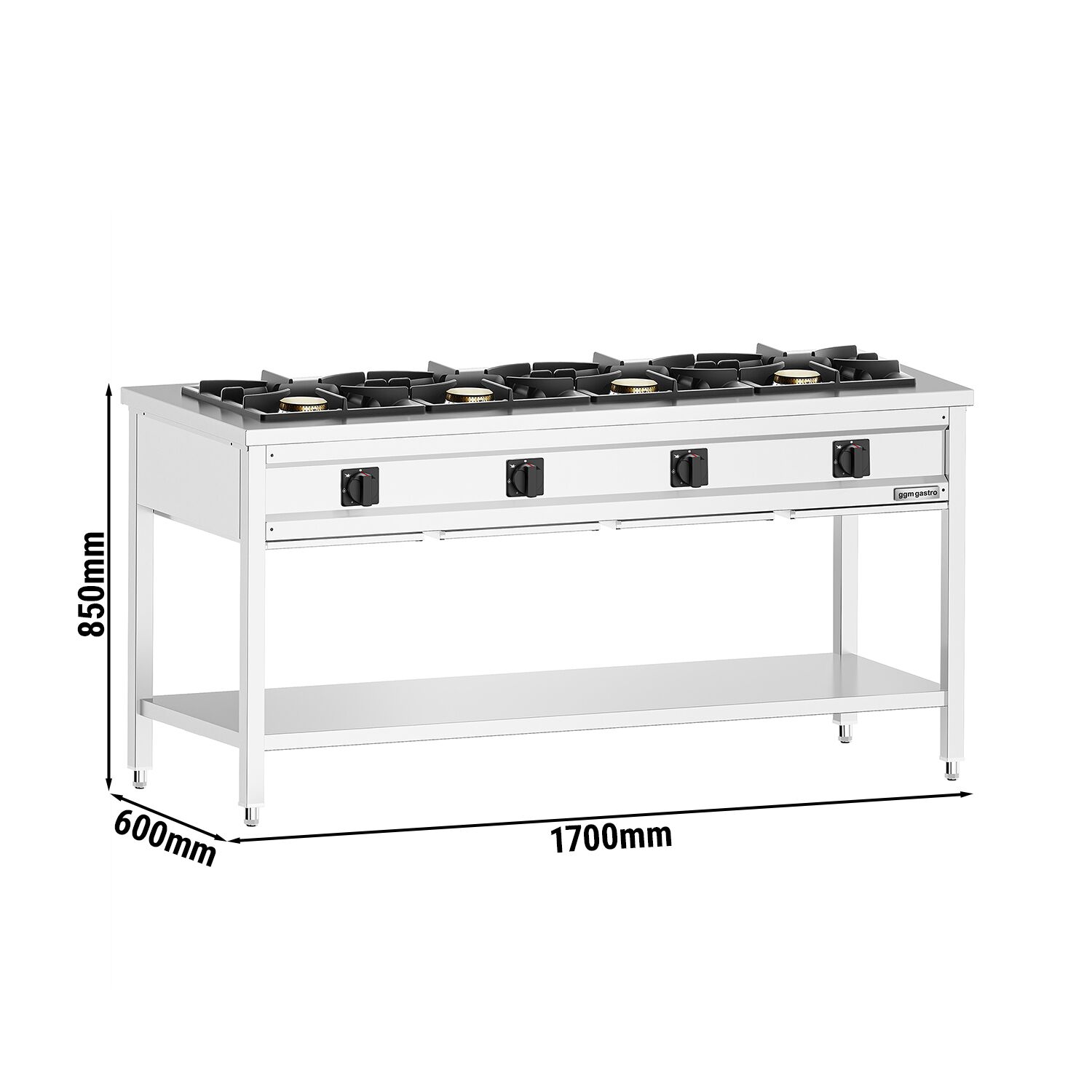 Plynový sporák - 34 kW - 4 hořáky - otevřený s podstavcem a odkapávací zásuvkou – Obrázok 6