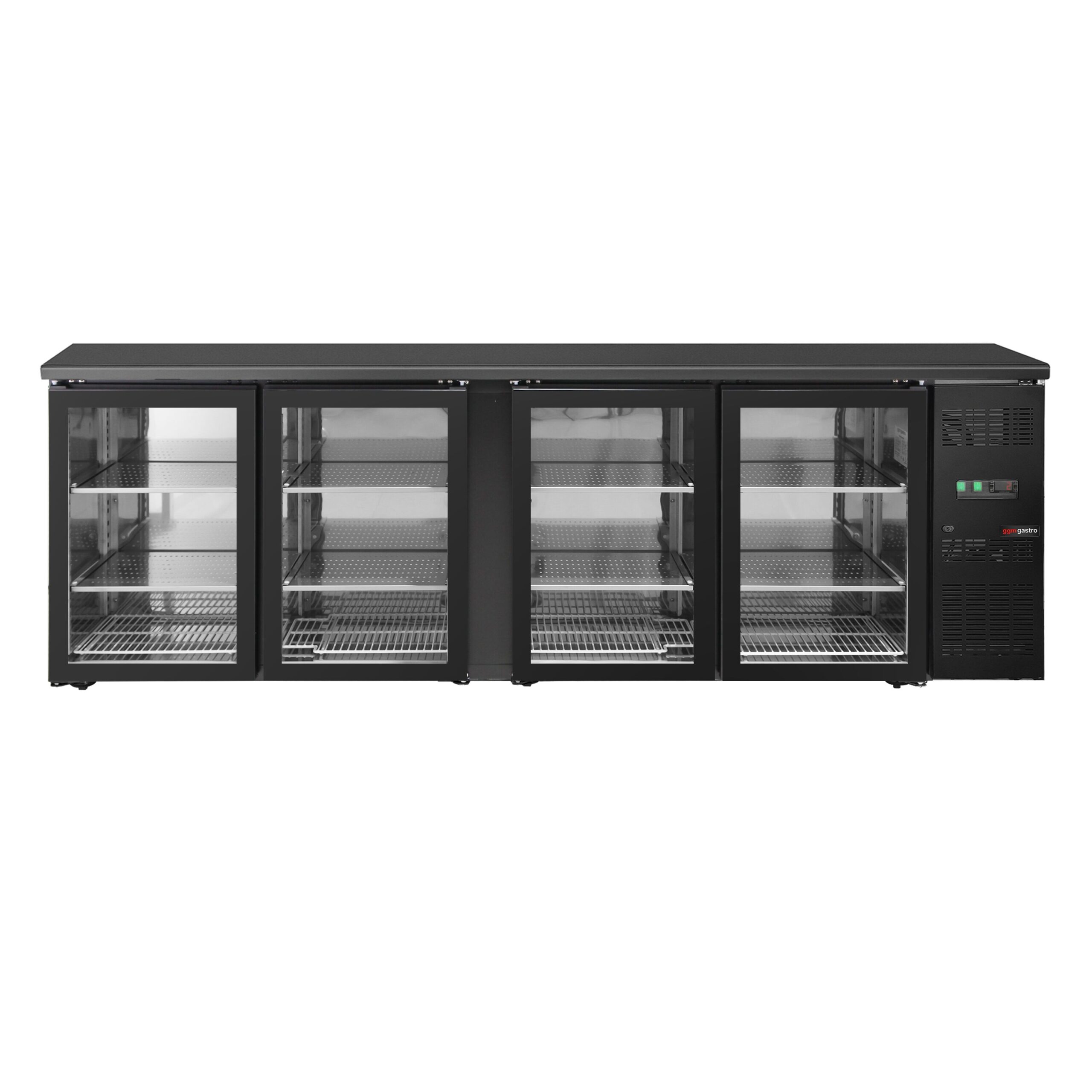 ECO barový a nápojový chladič - 2542 mm - 4 bezrámové sklenené dvere - čierny – Obrázok 5