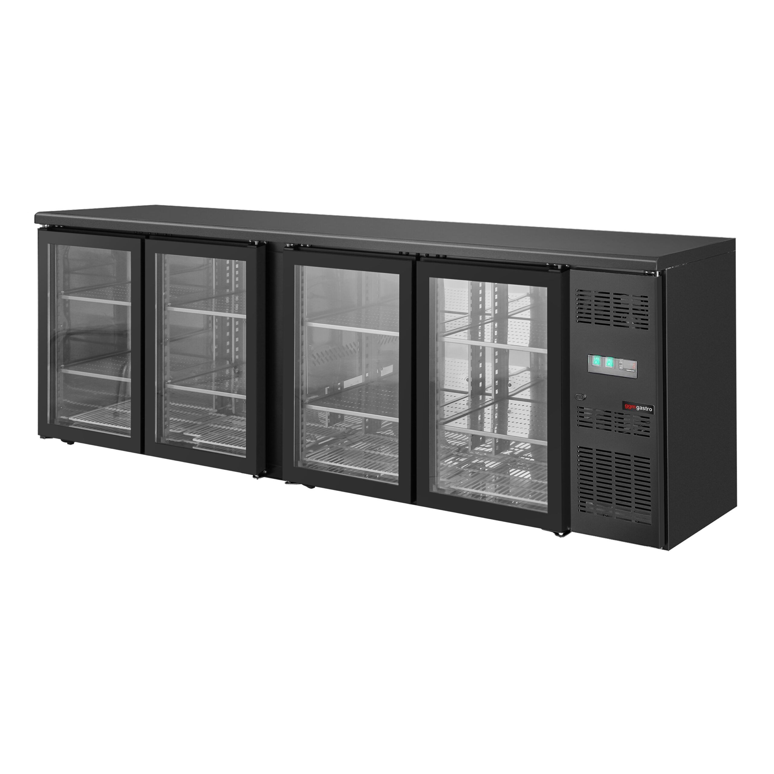 ECO barový a nápojový chladič - 2542 mm - 4 bezrámové sklenené dvere - čierny – Obrázok 6