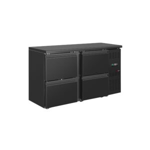 ECO barový a nápojový chladiaci stôl – 1462 mm – so 4 zásuvkami – čierny