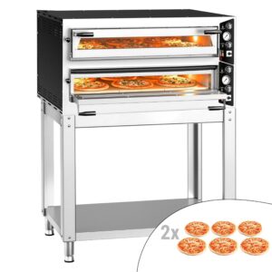 Elektrická pec na pizzu - 6 + 6x 35cm (šírka) - manuálna - vr. podstavce