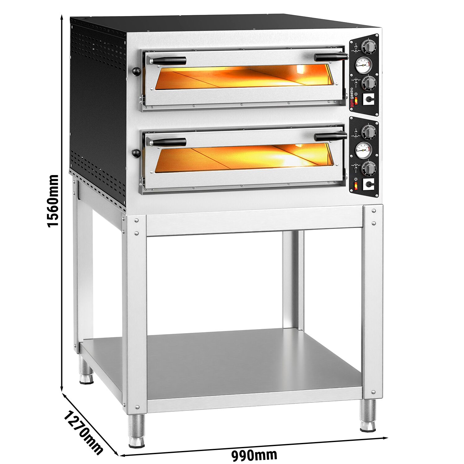 Elektrické kachle na pizzu - 6+6x 35 cm (hlboká) - manuálna - vr. podstavce – Obrázok 3