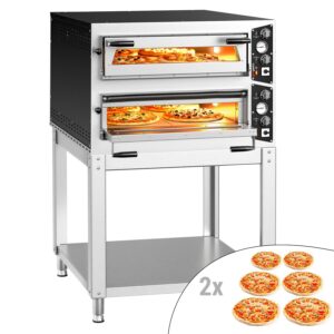 Elektrické kachle na pizzu - 6+6x 35 cm (hlboká) - manuálna - vr. podstavce