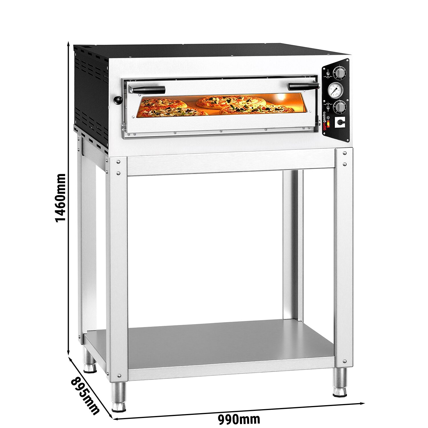 Elektrická pec na pizzu - 4x 35 cm - manuálna - vr. podstavce – Obrázok 7