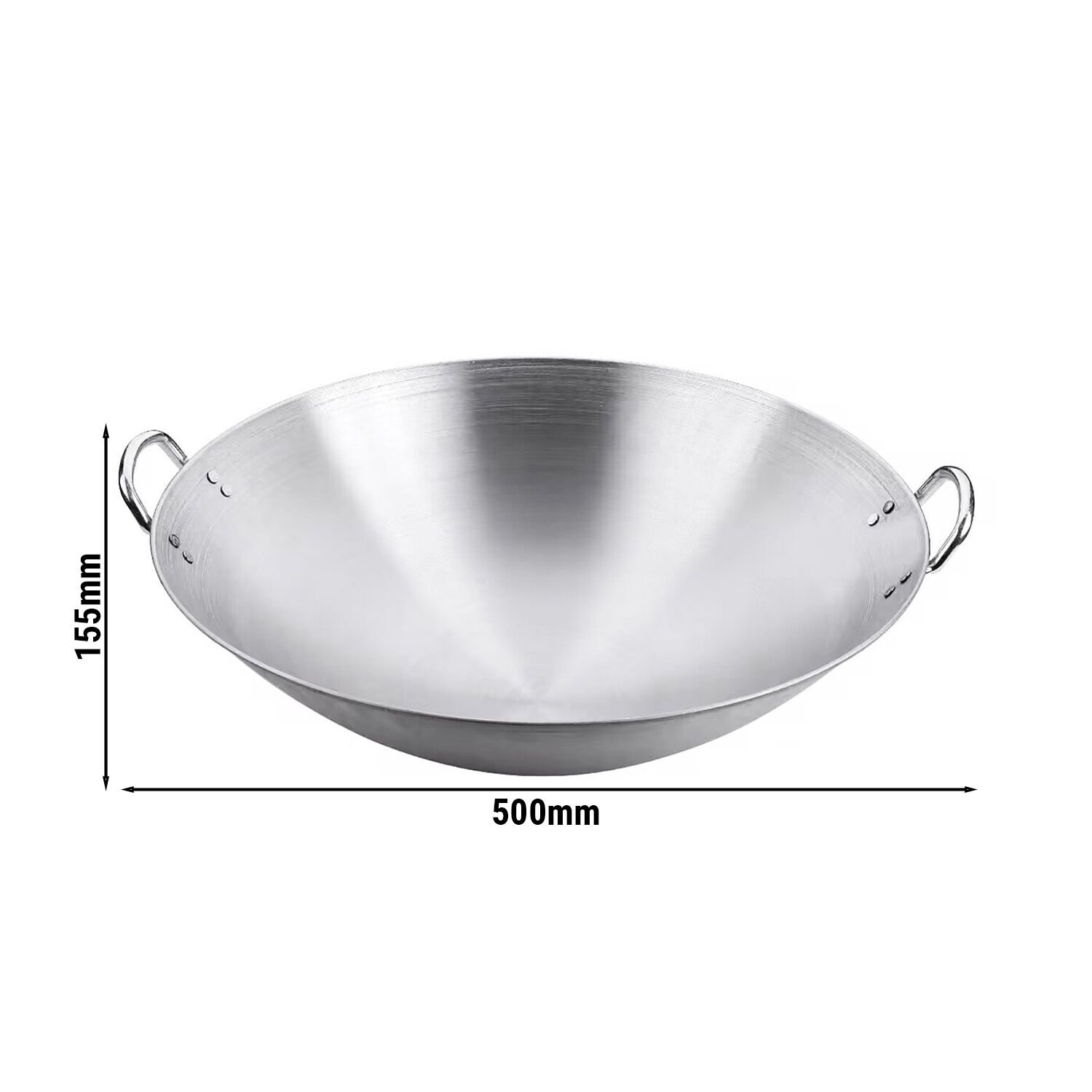 Wok panvica - nehrdzavejúca oceľ - Ø 450 mm - vhodná pre IDS3, IDS8 a IDS9 – Obrázok 2