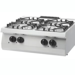 Heavy Duty sporák – 4 horáky – dvojitá jednotka – hĺbka 70 cm – 30 kW – plyn