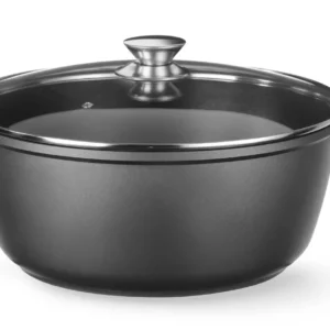 Kastról s nepriľnavým povrchom, HENDI, 7L, Čierna, 367x290x(H)122mm