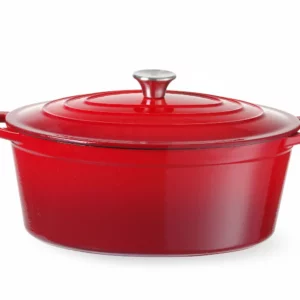 Liatinový smaltovaný kastról, HENDI, 6,88L, Červená, 405x255x(H)134mm