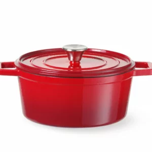 Liatinový smaltovaný kastról, HENDI, 3,7L, Červená, 317x240x(H)105mm