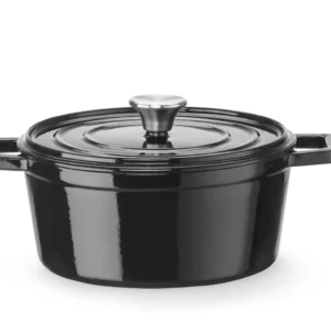 Liatinový smaltovaný kastról, HENDI, 3,7L, Čierna, 317x240x(H)105mm