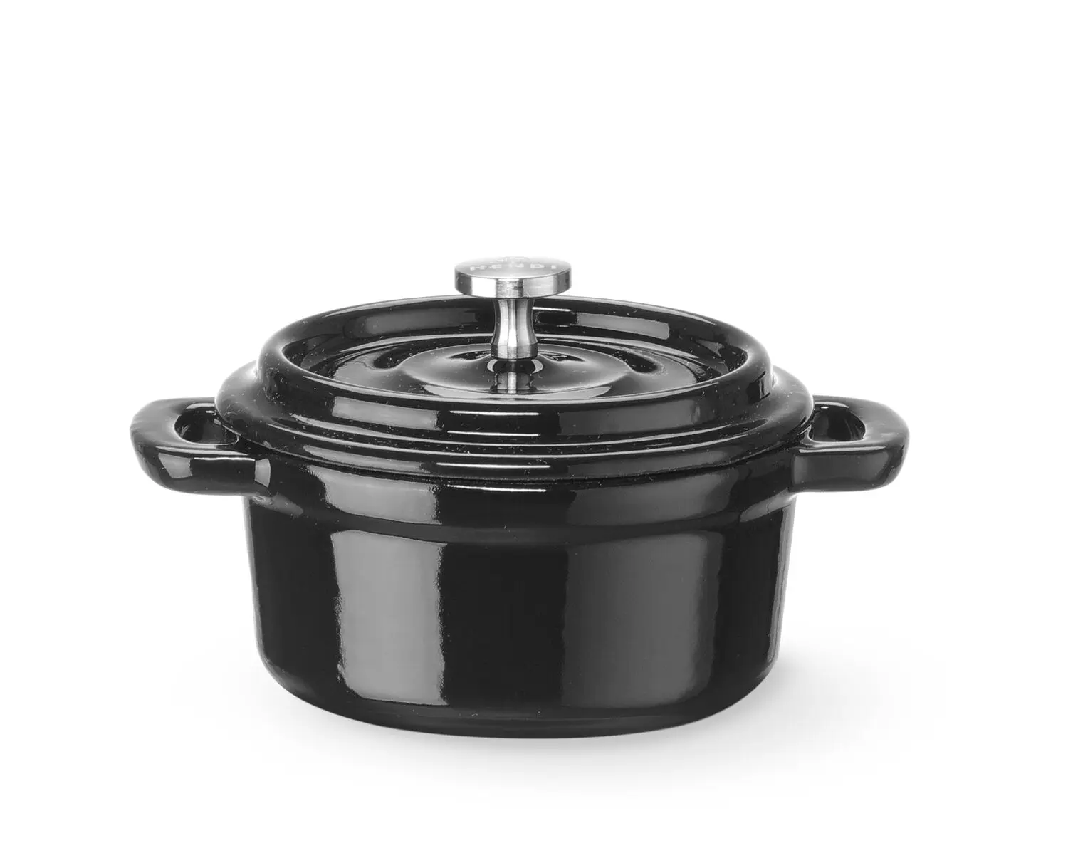 Liatinový smaltovaný kastról, HENDI, 0,27L, Čierna, 130x100x(H)48mm
