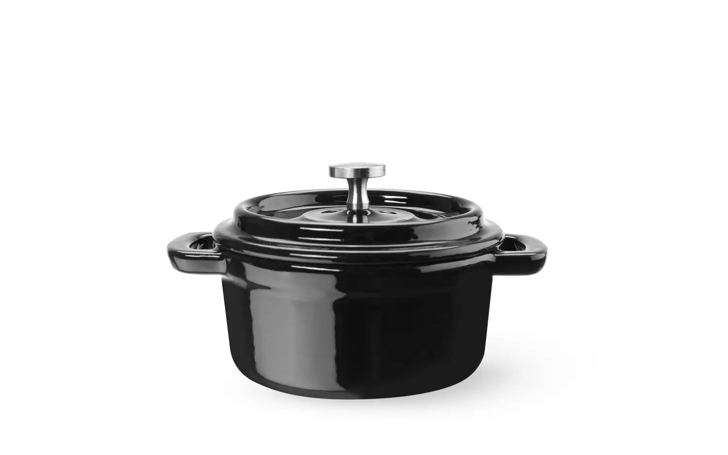Liatinový smaltovaný kastról, HENDI, 0,27L, Čierna, 130x100x(H)48mm – Obrázok 2