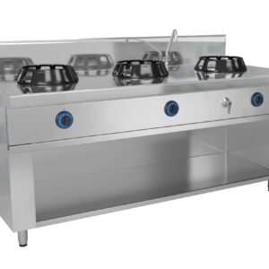 Plynová wok varná doska - 42 kW - 3 horáky - vrátane 1 kohútika
