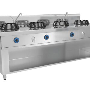 Plynová wok varná doska – 56 kW – 4 horáky – vrátane 2 kohútikov