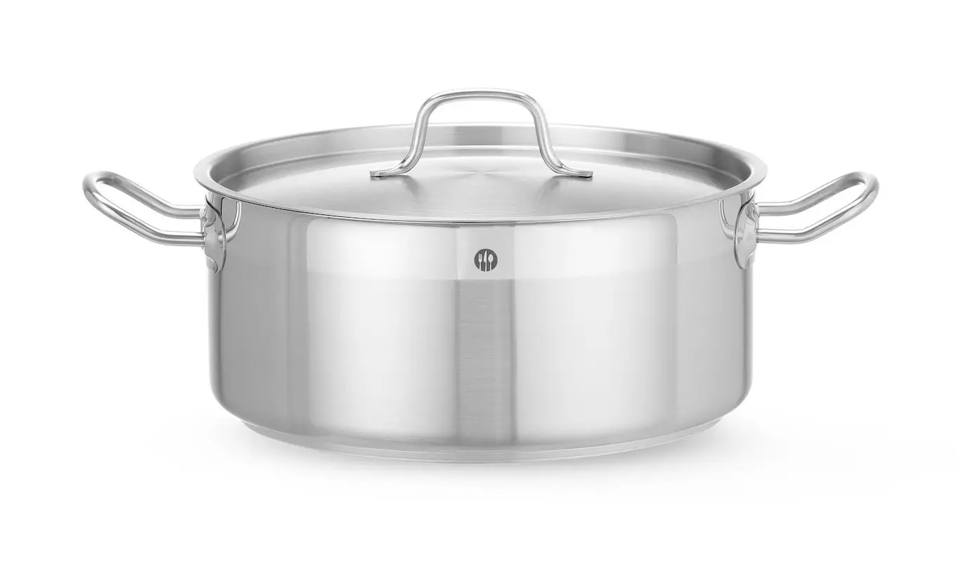 Nízky hrniec – s pokrievkou, HENDI, Profi Line, 12L, 320x(H)150mm