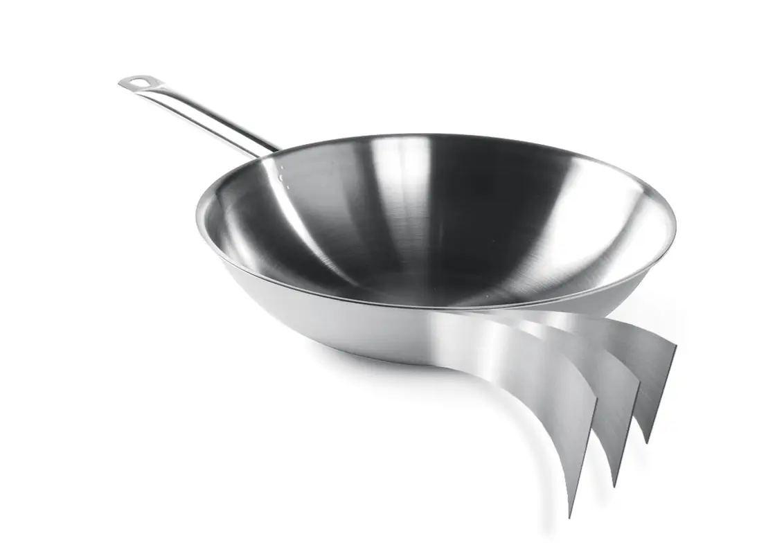 Panvica Wok 3-vrstvová – bez pokrievky, HENDI, 360x(H)90mm – Obrázok 2