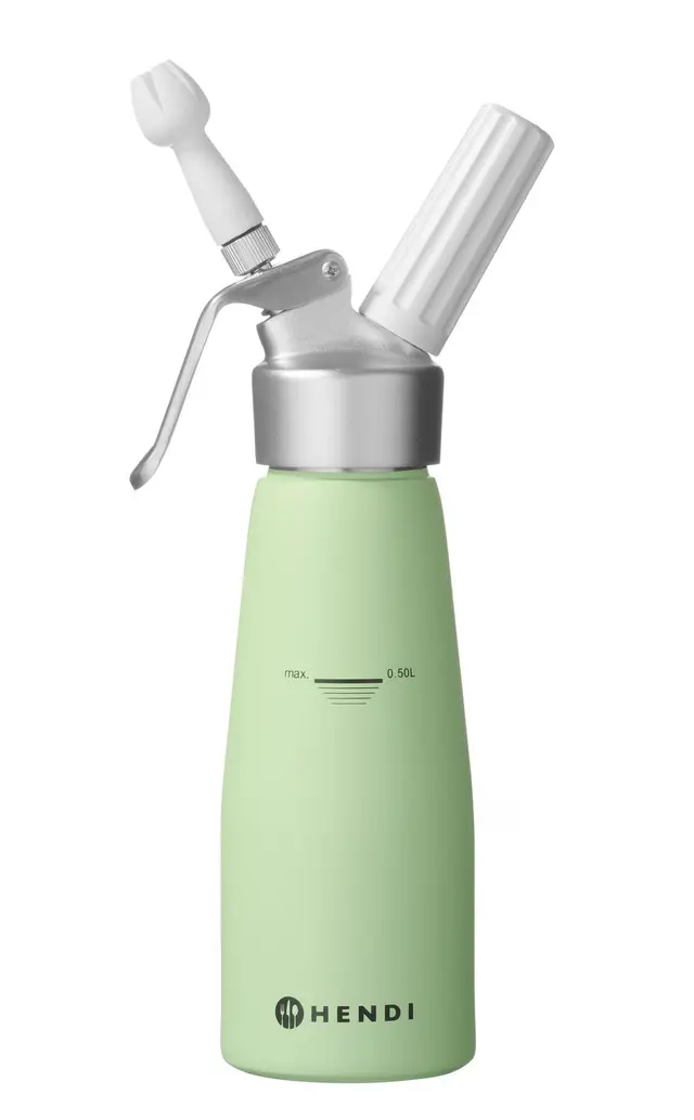 Fľaša na šľahačku , HENDI, 0,5L, Pastelovo zelená, 80x(H)260mm