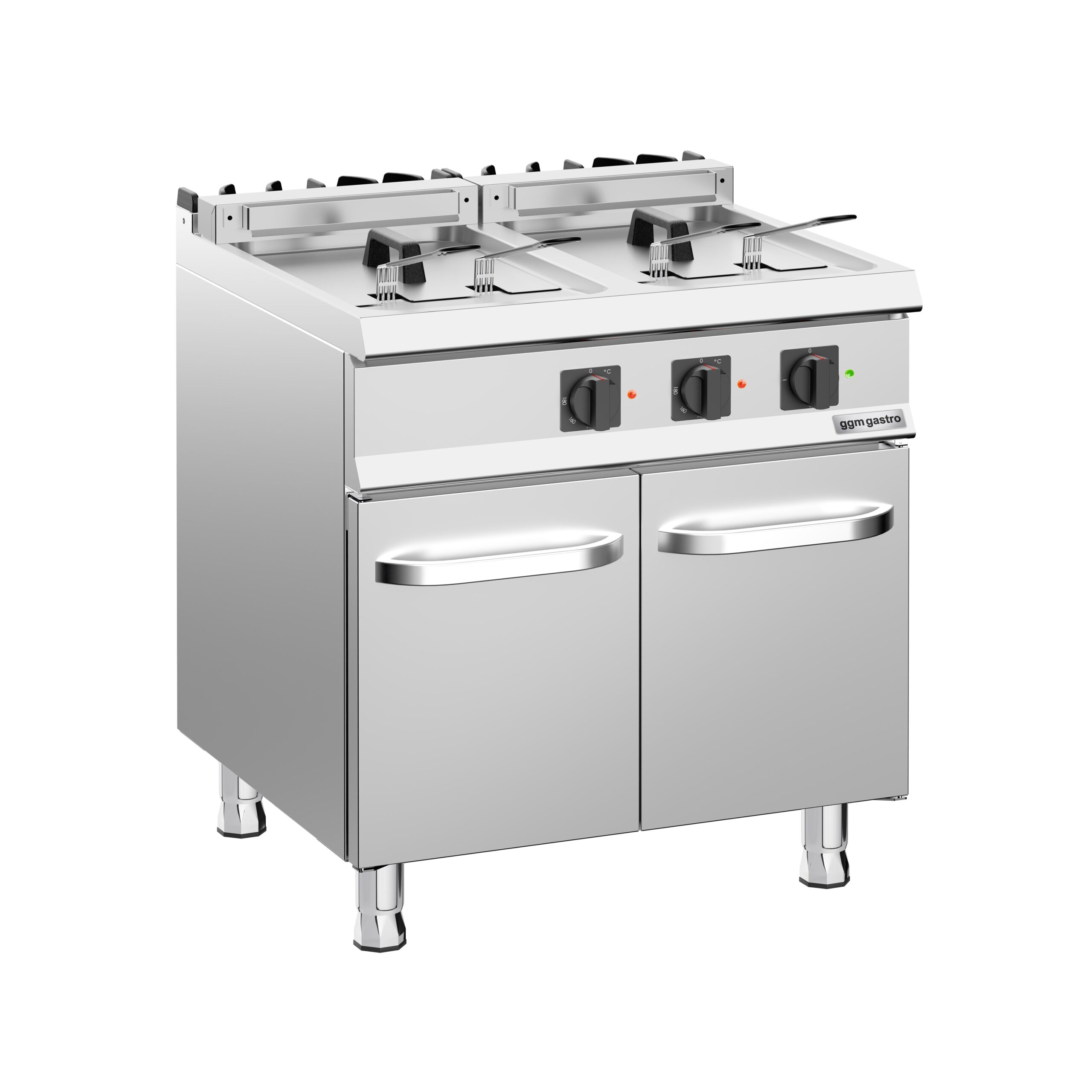 Elektrická dvojitá fritéza - 18+18 litrov - 28 kW - vrátane základnej jednotky s 2 dvierkami