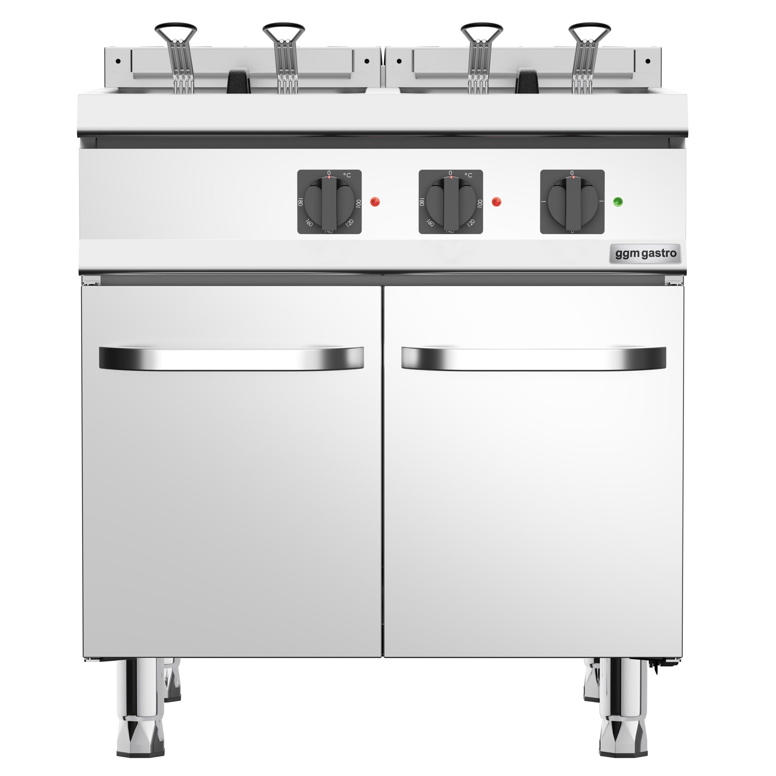 Elektrická dvojitá fritéza - 18+18 litrov - 28 kW - vrátane základnej jednotky s 2 dvierkami – Obrázok 4