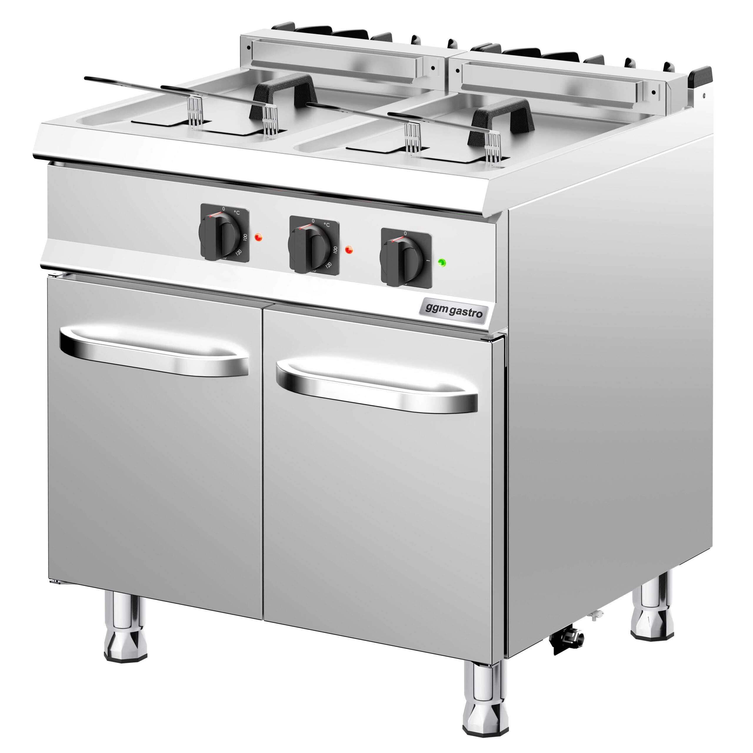 Elektrická dvojitá fritéza - 18+18 litrov - 28 kW - vrátane základnej jednotky s 2 dvierkami – Obrázok 3