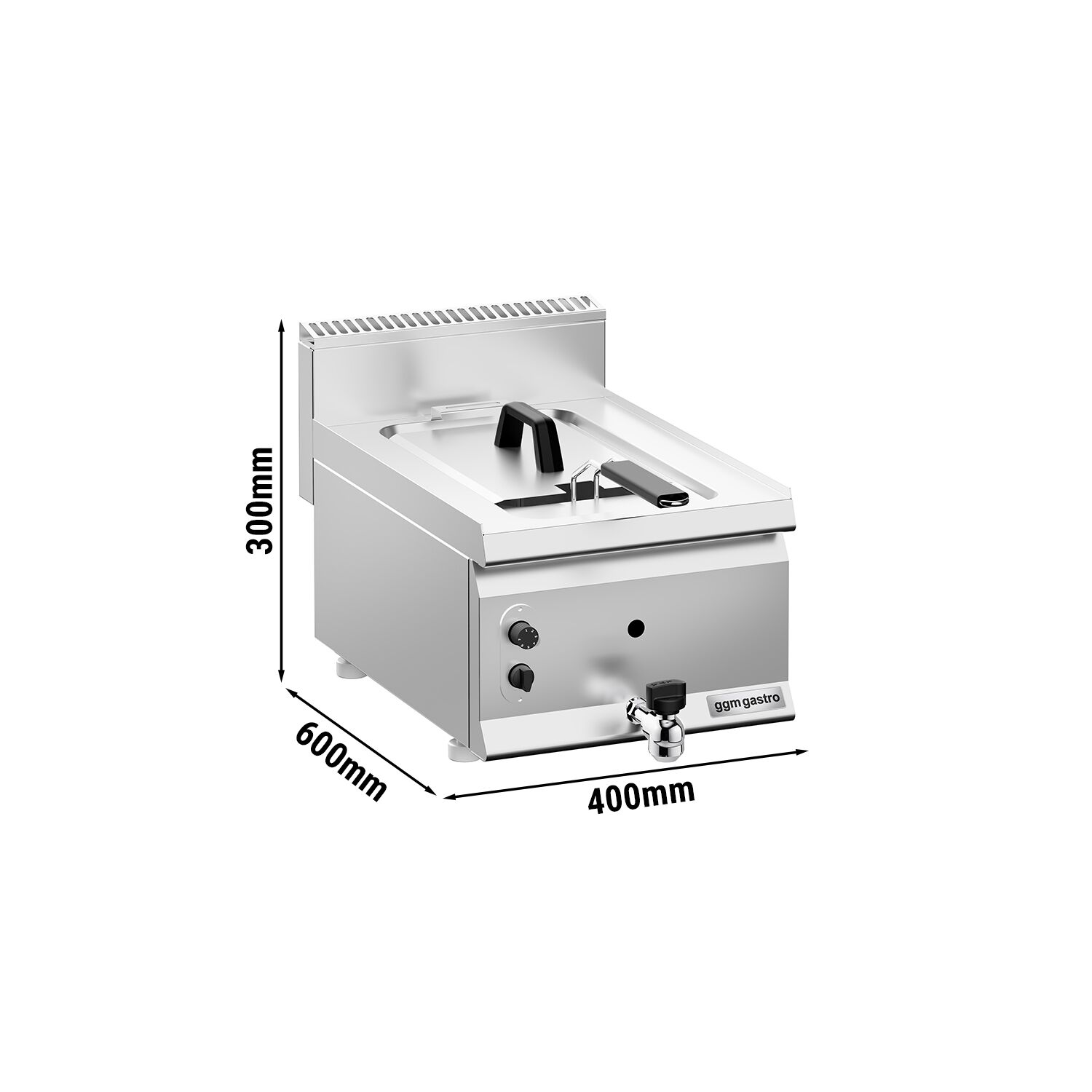 Plynová fritéza - 8 litrov - 6 kW - s vypúšťacím ventilom – Obrázok 4