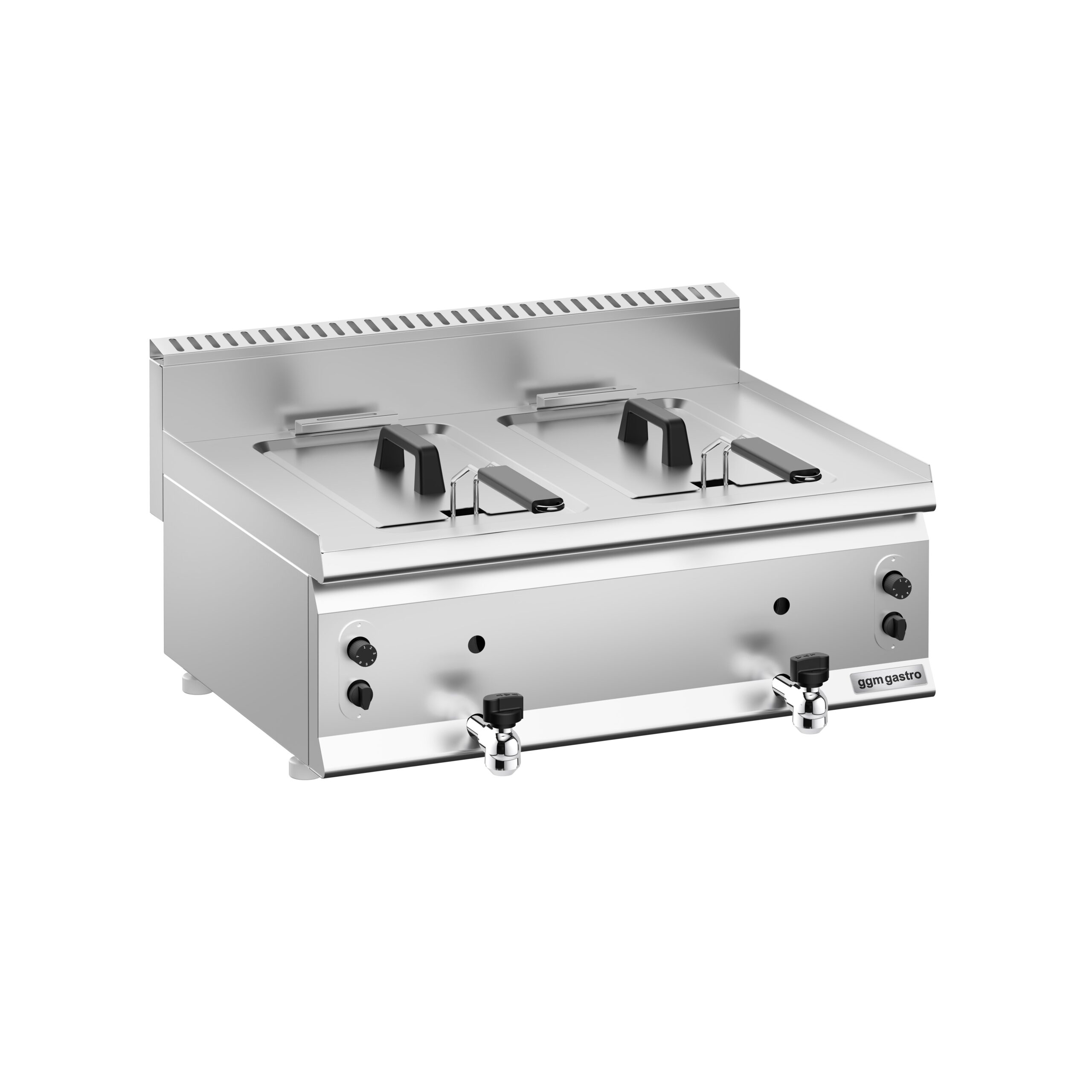 Plynová dvojitá fritéza - 8+8 litrov - 12 kW - s vypúšťacím ventilom