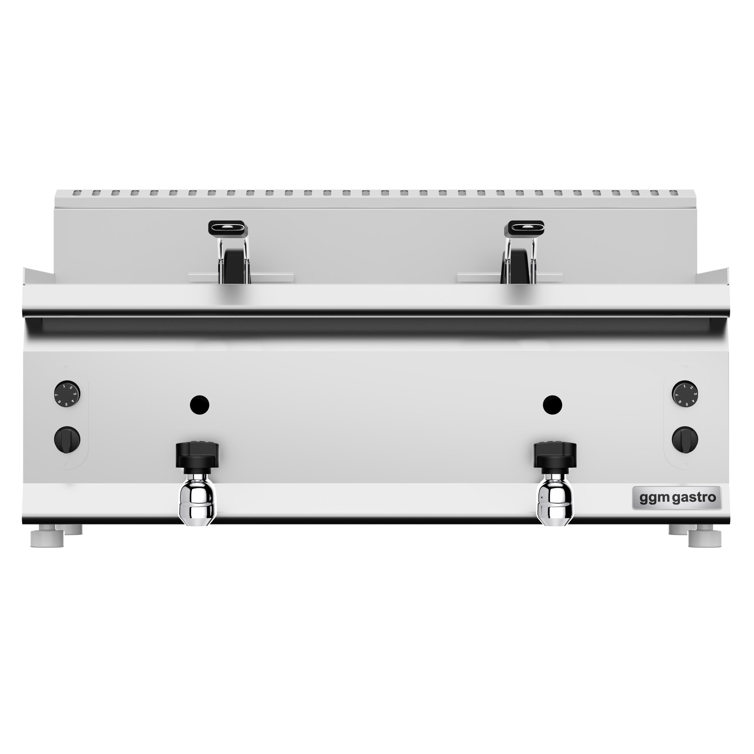 Plynová dvojitá fritéza - 8+8 litrov - 12 kW - s vypúšťacím ventilom – Obrázok 2